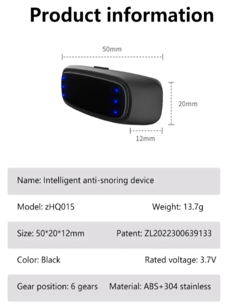 Electric Anti-Snoring Snoring Corrector Aid Antisnoring EMS Pulse Improve Breathing Better Sleep